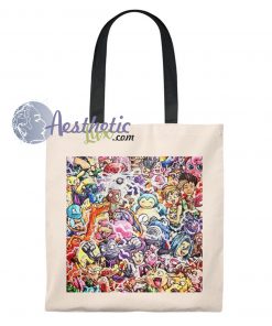 Pokemon All Character Painting Vintage Tote Bag