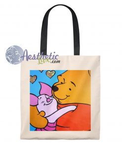 Pooh and Piglet Hugging Vintage Tote Bag