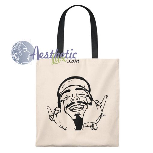 Post Malone Funny Face Vintage Tote Bag