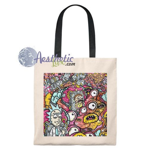 Rick Morty Monster Silk Art Vintage Tote Bag