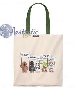 Starwars The Force Is Strong Vintage Tote Bag