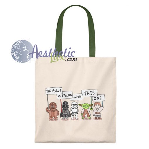 Starwars The Force Is Strong Vintage Tote Bag