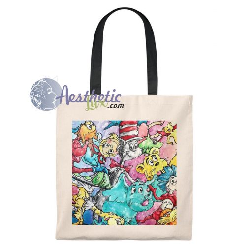 Vintage Dr Seuss All Character Tote Bag