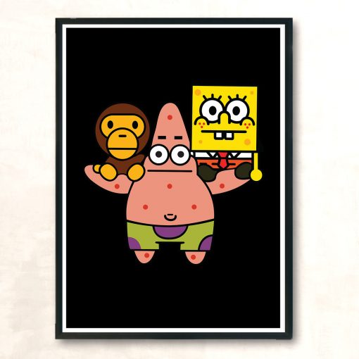 2008 Baby Milo Bape X Spongebob Rare Vintage Wall Poster