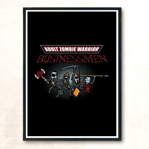 Adult Zombie Warrior Businessmen Modern Poster Print
