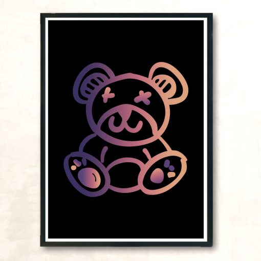 Animal Colorful Teddy Bear Cute Vintage Wall Poster