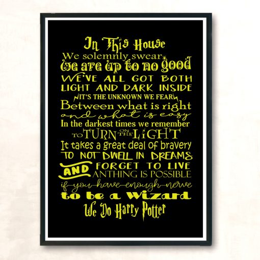 Arry Potter In This House Quote Vintage Wall Poster