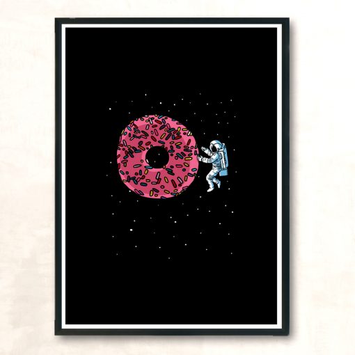 Astronaut Donut Modern Poster Print