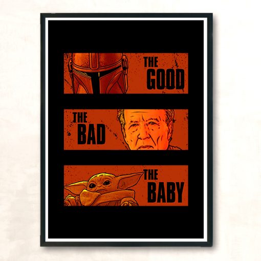 Baby Yoda Good Bad The Mandalorian Vintage Wall Poster