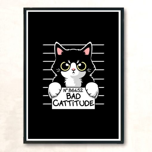 Bad Cattitude Cat Prisoner Modern Poster Print