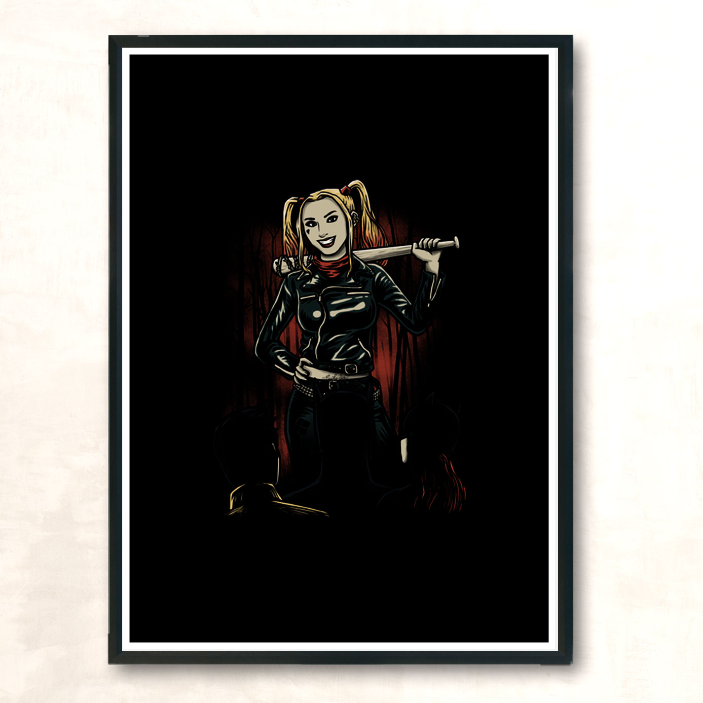 Bat Brains Zombie Comic Horror Modern Poster Print