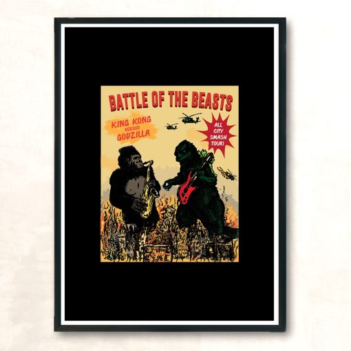 Battle Of The Beasts Modern Poster Print