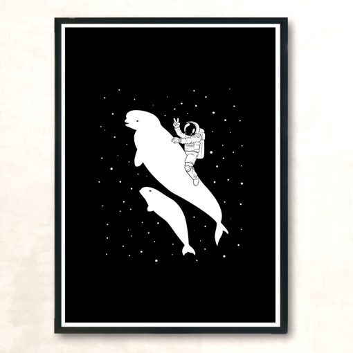 Beluga Astronaut Modern Poster Print