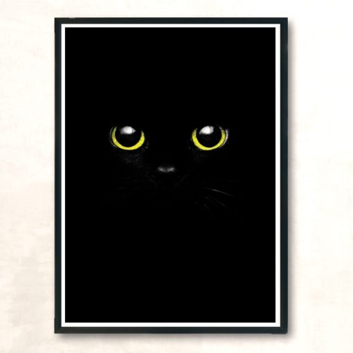 Black Cat Face Modern Poster Print