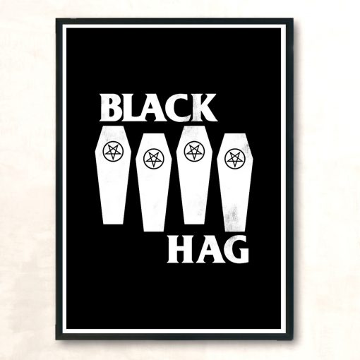Black Hag Witch Occult Goth Distressed Punk Modern Poster Print