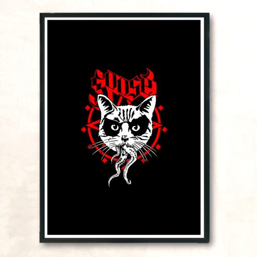 Black Metal Cat Modern Poster Print