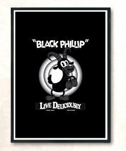 Black Phillip Vintage Cartoon Goat Occult Witch Live Deliciously Modern Poster Print