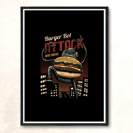 Burger Bot Modern Poster Print
