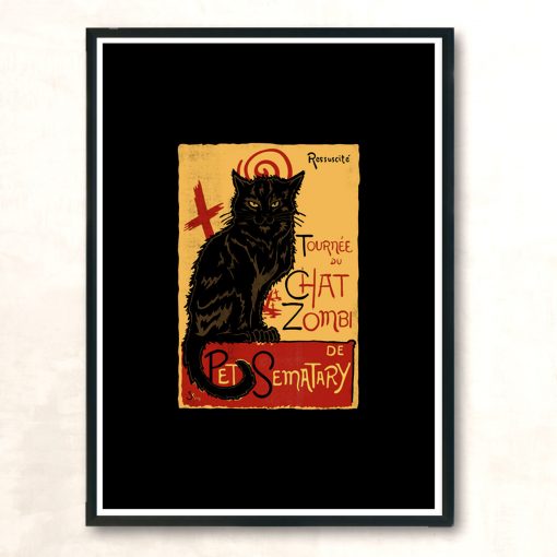 Chat Zombi Modern Poster Print
