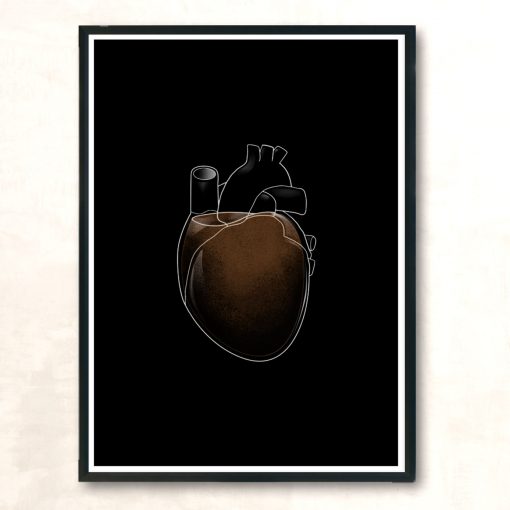 Coffee Heart Modern Poster Print