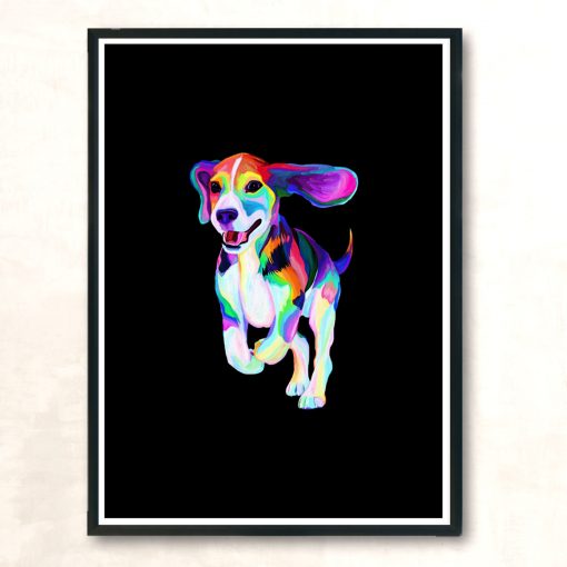 Colorful Beagle Modern Poster Print