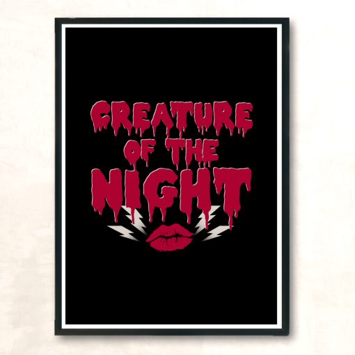 Creature Of The Night Rocky Horror Slogan Modern Poster Print