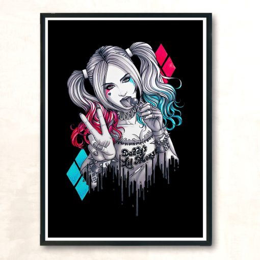 Cute Sexy Harley Quinn Vintage Wall Poster