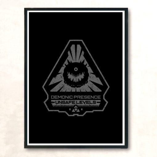 Demonic Presence Grey Modern Poster Print