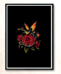 Dragon Rose Modern Poster Print
