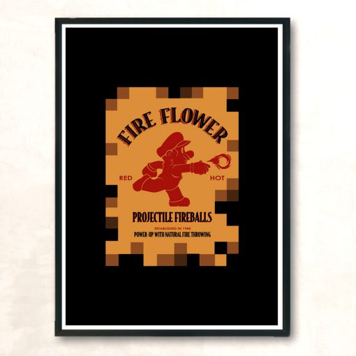 Drink Fire Flower Modern Poster Print