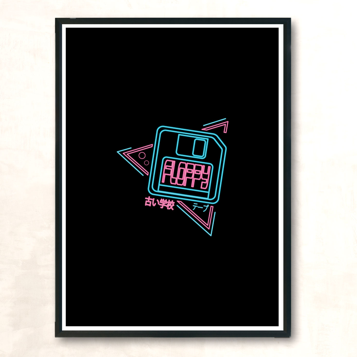 Floppy Neon Modern Poster Print