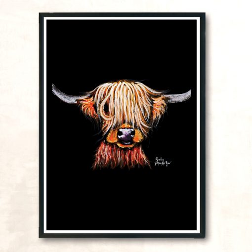 Funny Highland Cow Vintage Wall Poster