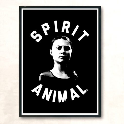 Greta Thunberg Climate Spirit Animal Vintage Wall Poster