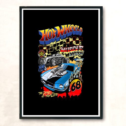 Hot Wheels Muscle Division Graphic Vintage Wall Poster