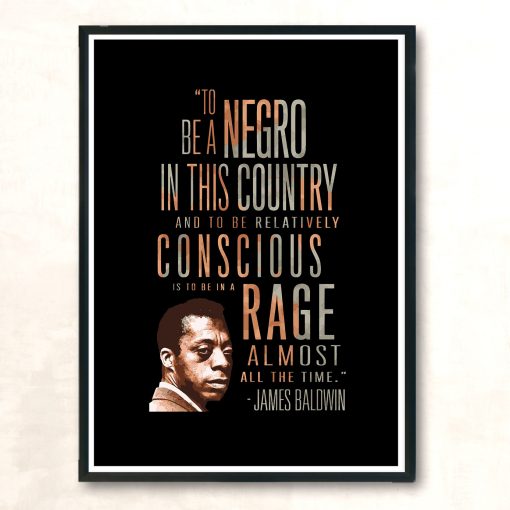 James Baldwin Rage Almost All The Time Vintage Wall Poster