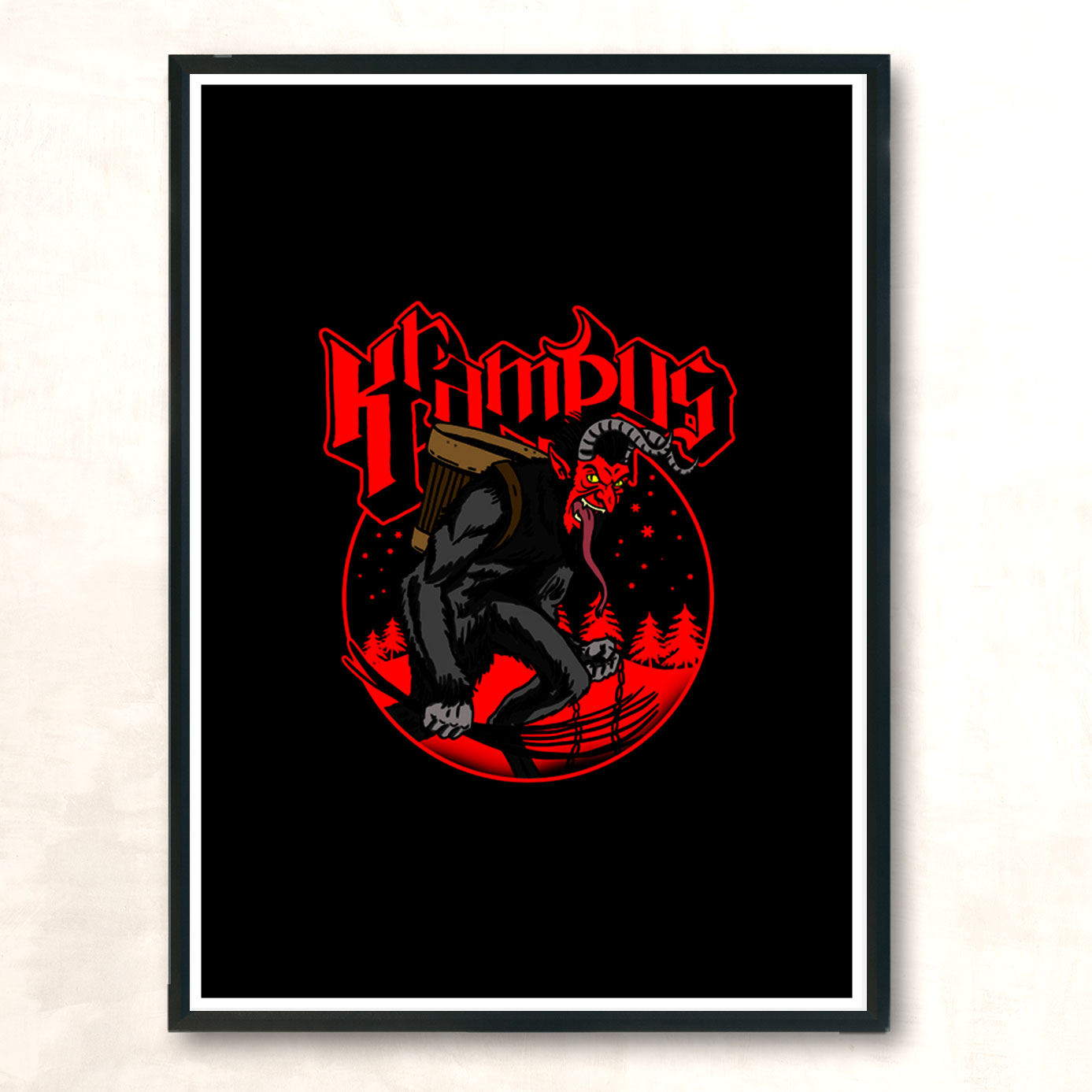 Krampus Metal Modern Poster Print