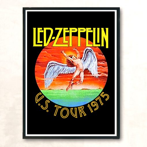 Led Zeppelin Us Tour 1975 Vintage Wall Poster