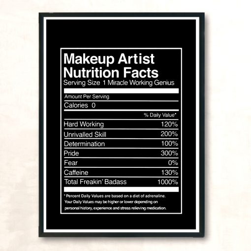 Makeup Artist Nutrition Facts Tb Huge Wall Poster