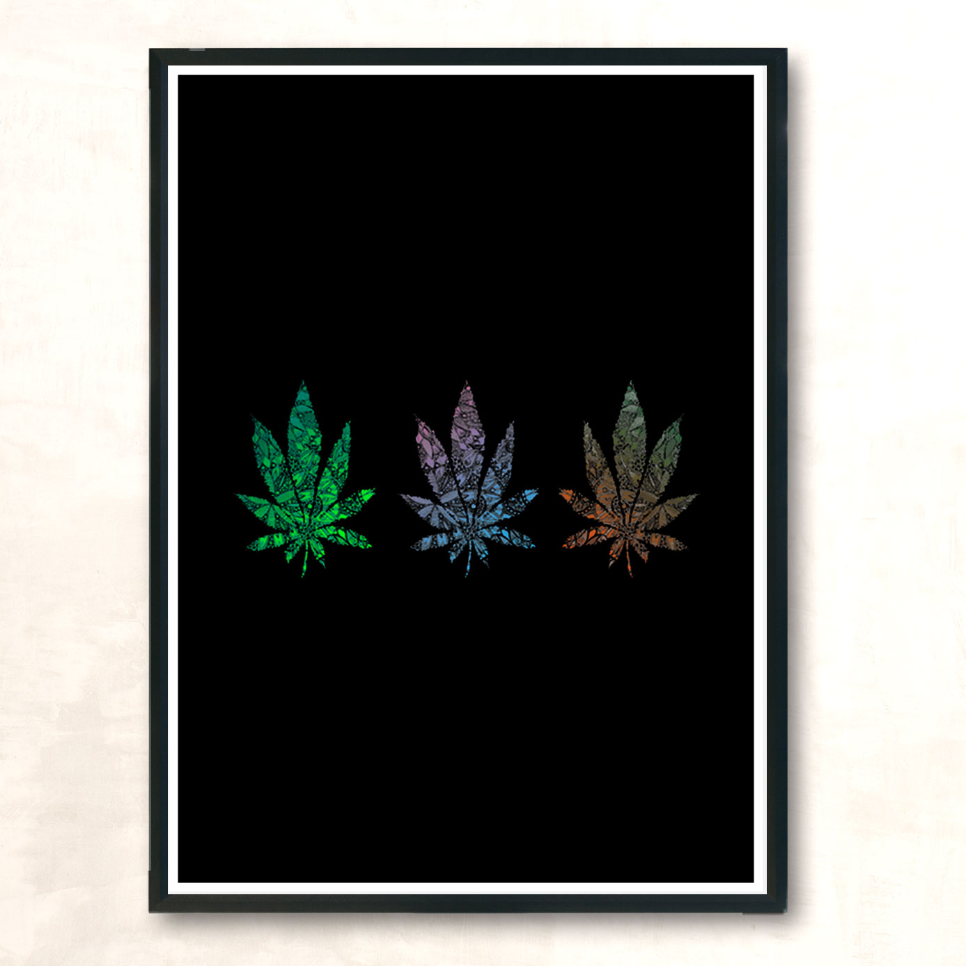 Mandala Cannabis Leaf Pattern Modern Poster Print