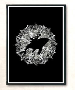 Mandala Circle Humpback Whale Modern Poster Print