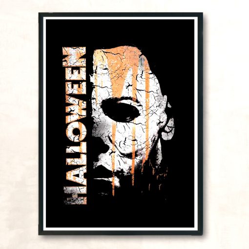 Michael Myers Mask And Drips Halloween Vintage Wall Poster