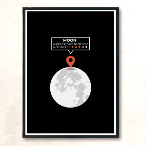Moon Location Modern Poster Print