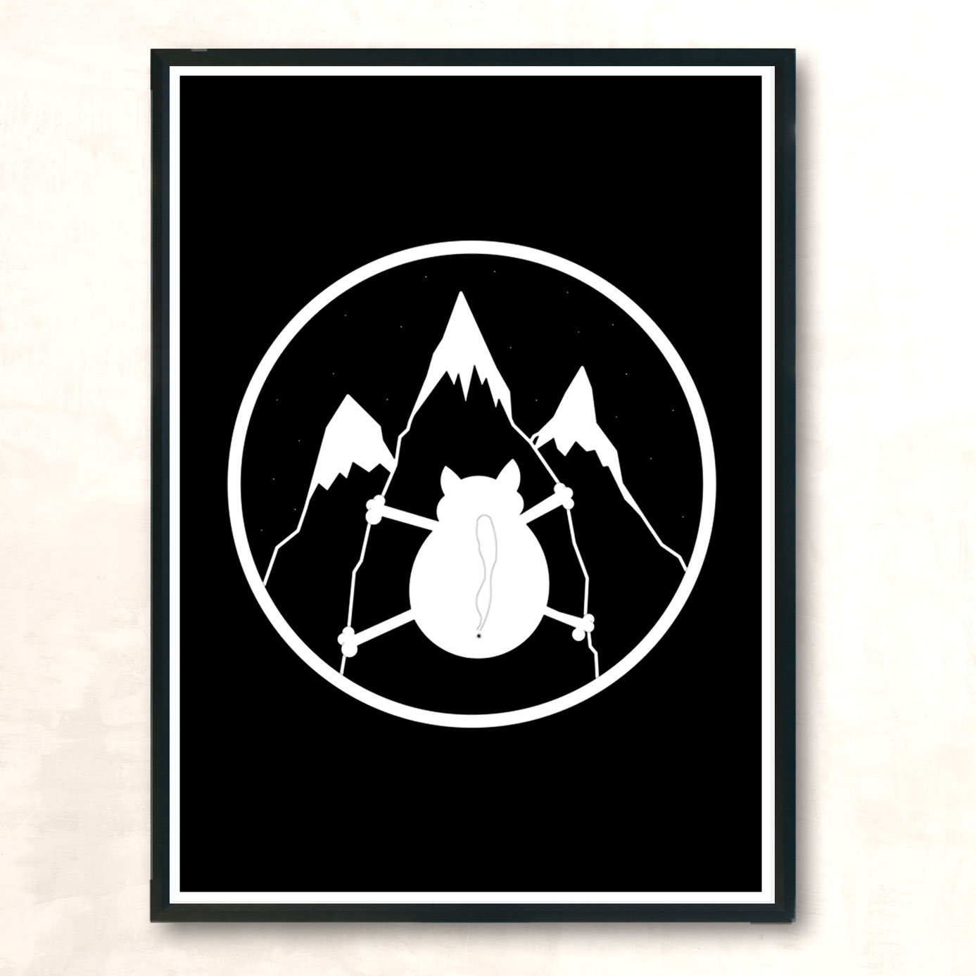 Mountains Cat Modern Poster Print