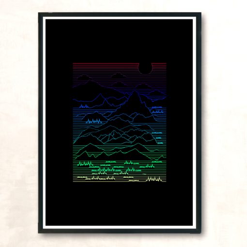 Mountains Lines Landscape Modern Poster Print