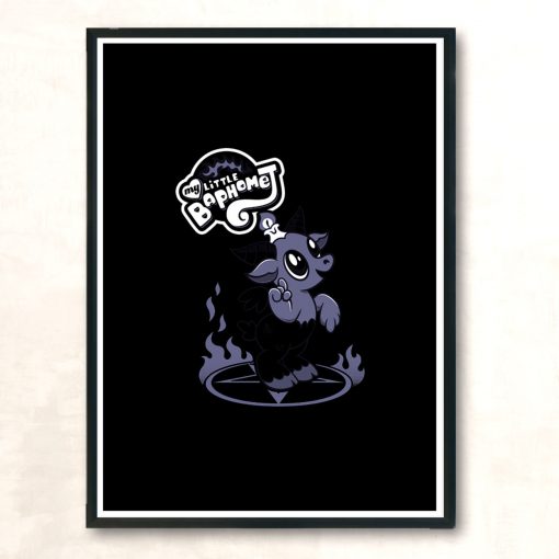 My Little Baphomet Funny Cartoon Goat Creepy Cute Goth Modern Poster Print