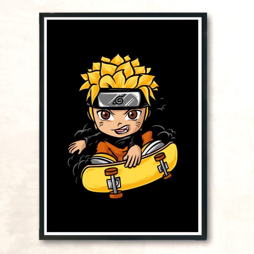 Naruto Skateboarding Cartoon Vintage Wall Poster