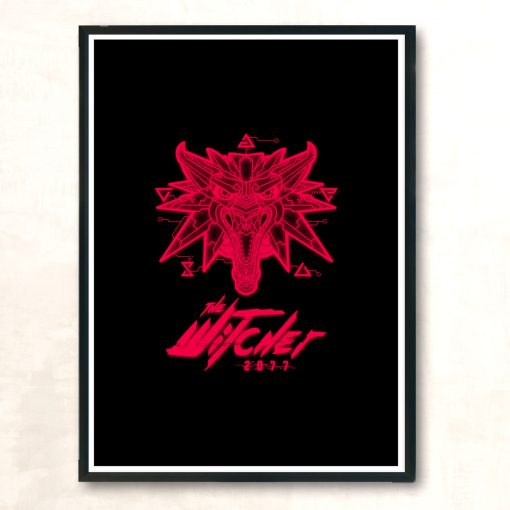 Neon Witcher Modern Poster Print