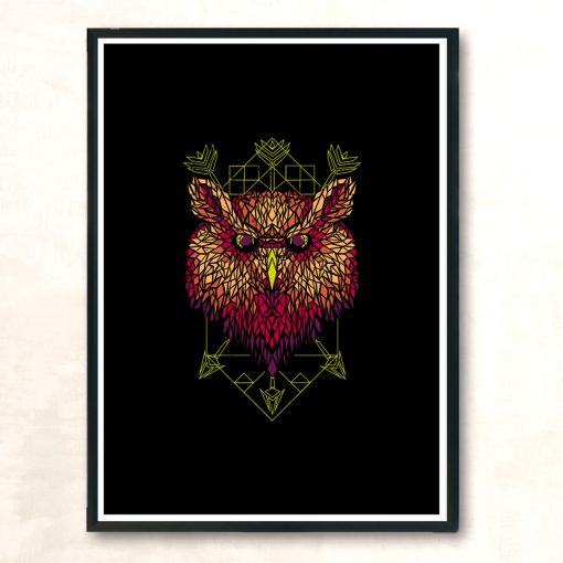 Owl Shatter Modern Poster Print