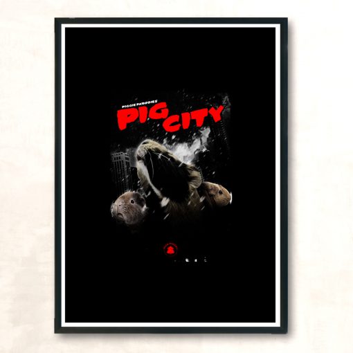 Pig City Modern Poster Print