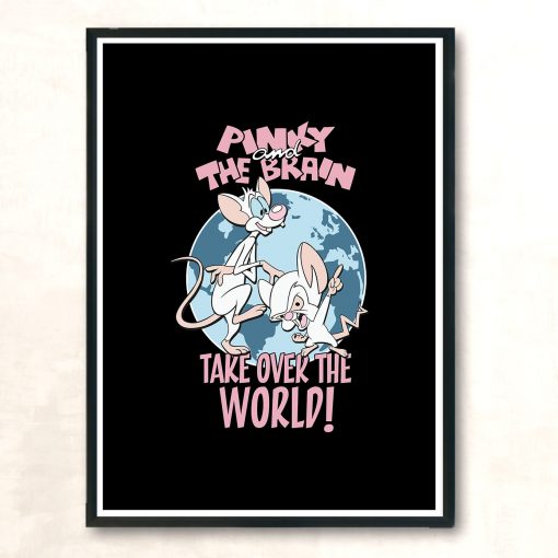 Pinky And The Brain Take Over The World Vintage Wall Poster
